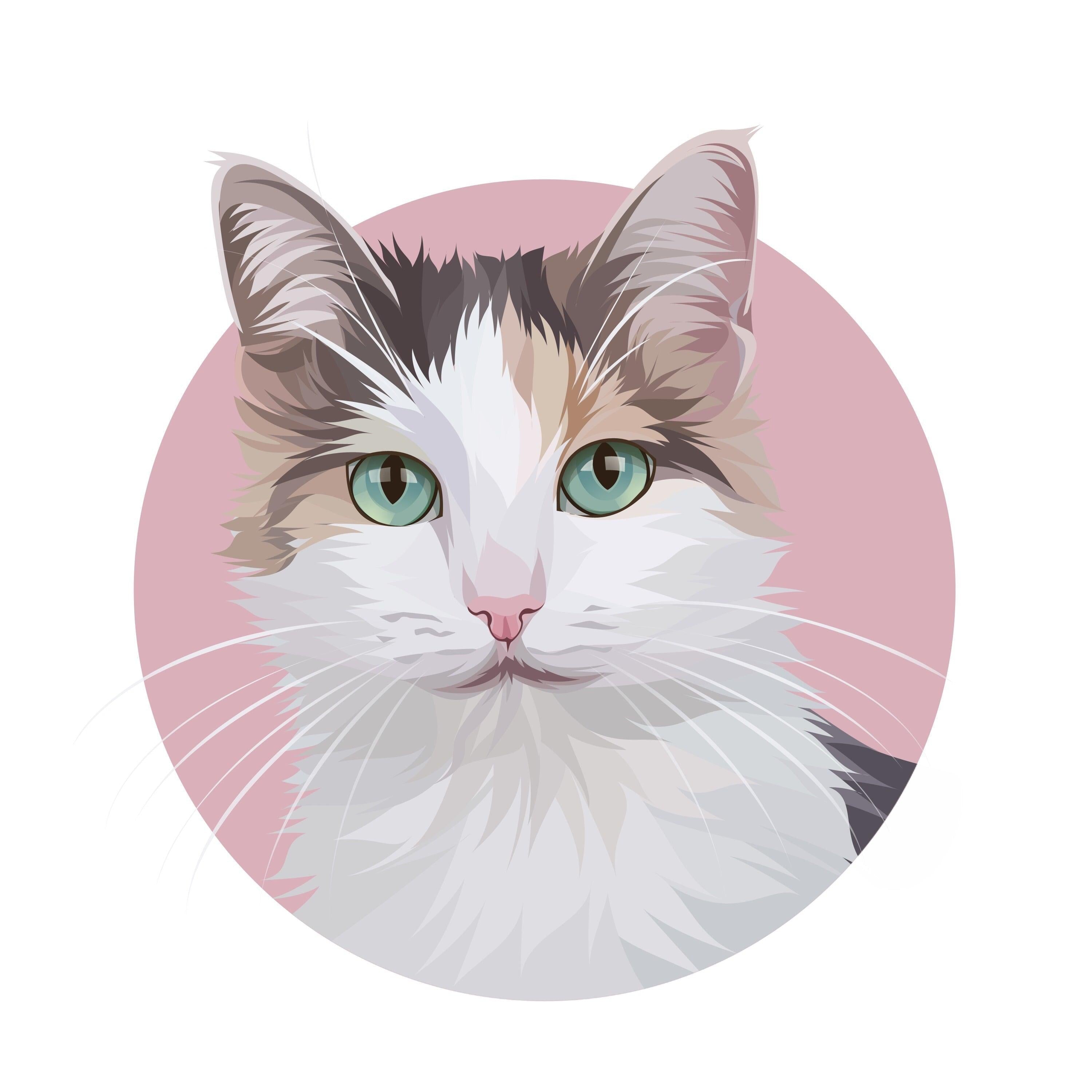 Pink Fluff Cat - the Art Chick - Digital Art, Animals, Birds
